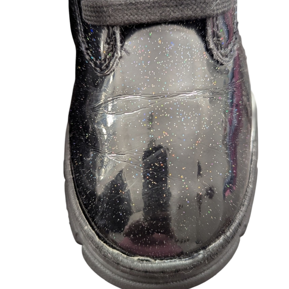UGG | Kids Ashton Lace Up And Side Zipper |Black SparkleBoots | Sz 9/10 Toddler - Picture 9 of 10